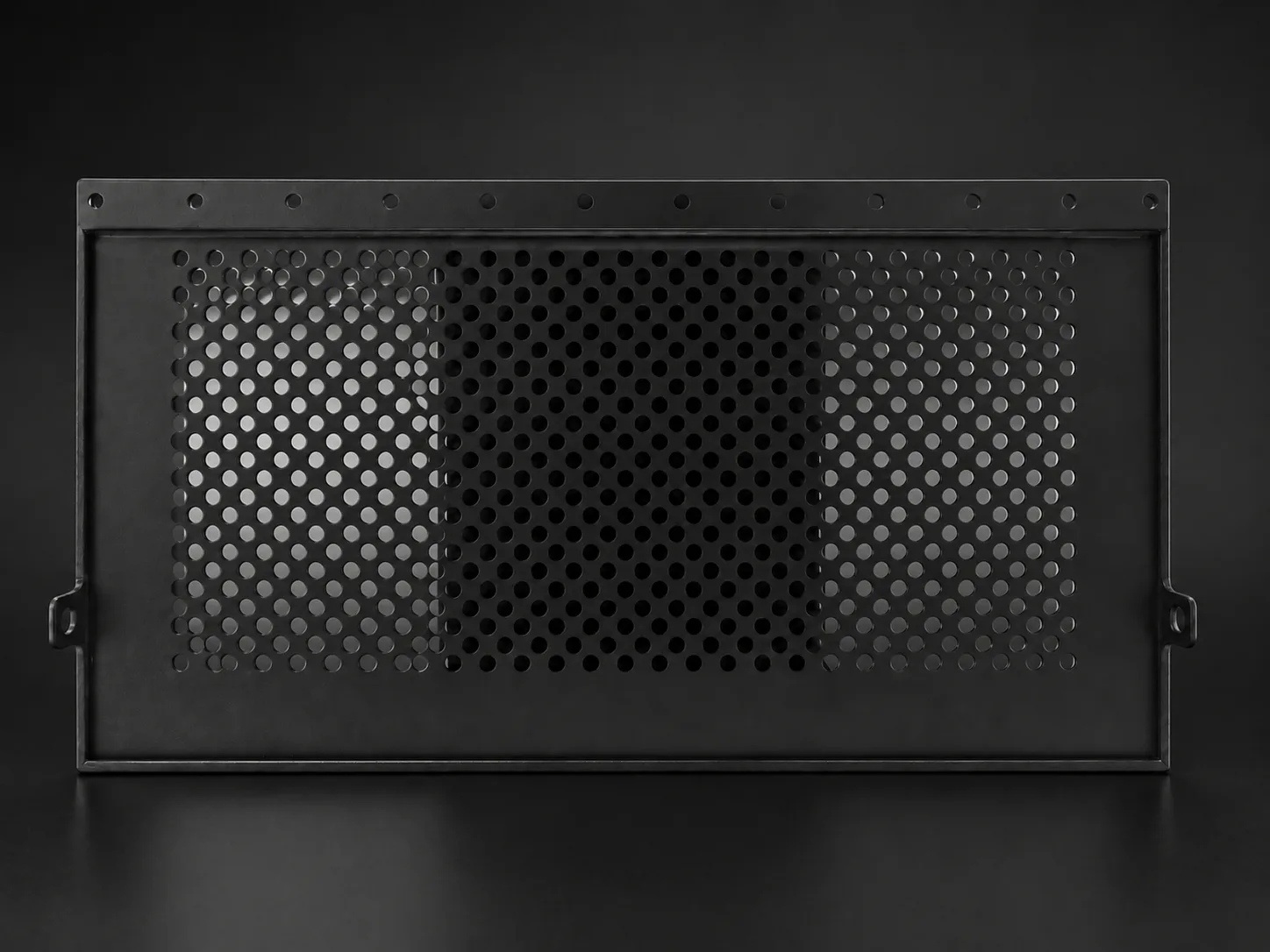 3D printed perforated vent cover with mounting flanges